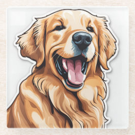 Goud Retriever  Glazen Onderzetter