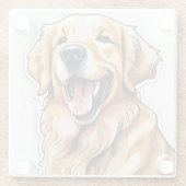 Goud Retriever Glazen Onderzetter (Achterkant)
