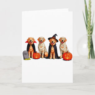 Goud Retriever Hond Geest Mummie Pompoen Halloween Kaart