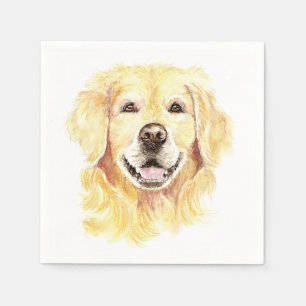 Goud Retriever Hond Huisdier Dier aquarel Servet