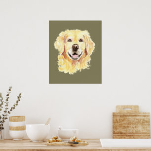 Goud Retriever Hond Huisdier Dier Kunst Poster