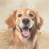 Goud Retriever Hond Huisdier Dier Sticker (Voorkant)