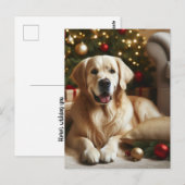 Goud Retriever Hond Kerstmis Briefkaart (Voorkant / Achterkant)