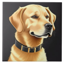 Goud Retriever Hond met een Leren Halsband