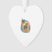 Goud Retriever Hond Surft Surfplank Zonsondergang Ornament (voorkant)