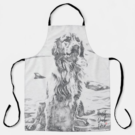 Goud Retriever Honden Tekening Vaderdag Schort (Voorkant)