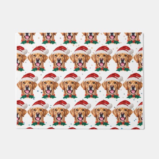 Goud Retriever hondenras Kerstmis Deurmat (Voorkant)