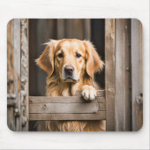 Goud Retriever In Schuurraam Muismat (Voorkant)