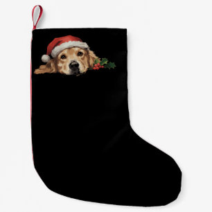 Goud Retriever Kerstman Hoed Hond Kerstmis Kleine Kerstsok