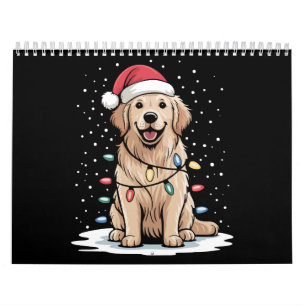 Goud Retriever Kerstman Kerstboom Lichtjes Kerstmi Kalender