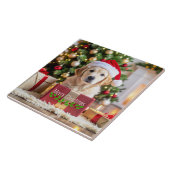 Goud Retriever Kerstmis Tegeltje (Zijkant)