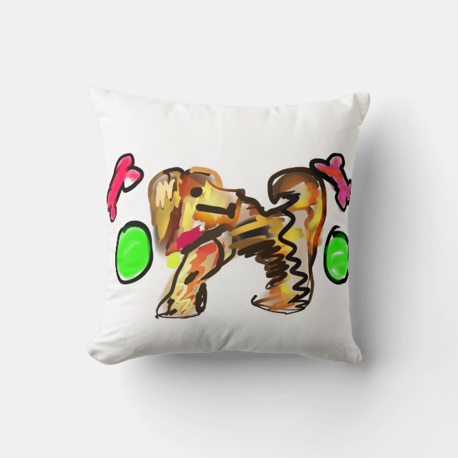 Goud retriever kunst kussen (Voorkant)