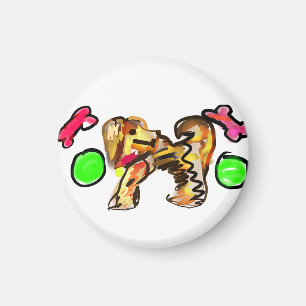 Goud retriever kunst magneet
