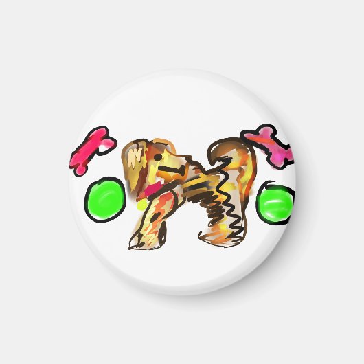 Goud retriever kunst magneet (Voorkant)