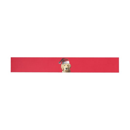 Goud Retriever met een Kerstman Adreslabel Wikkel (Individueel)