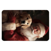 Goud Retriever Met Kerstman Kerstmis Magneet (Horizontaal)