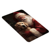 Goud Retriever Met Kerstman Kerstmis Magneet (Rechterzijde)