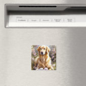 Goud Retriever met Pasen Eieren Magneet (Insitu (Vaatwasser))
