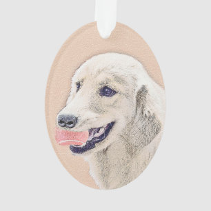 Goud Retriever met Tennisbal Schilderij Honden Kun Ornament