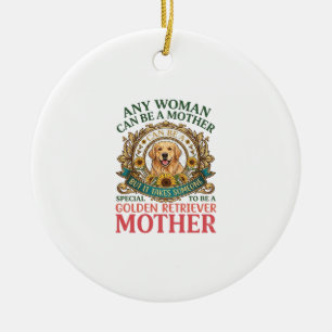 Goud Retriever Moeder Hond Zonnebloemen Bijen_1 Keramisch Ornament
