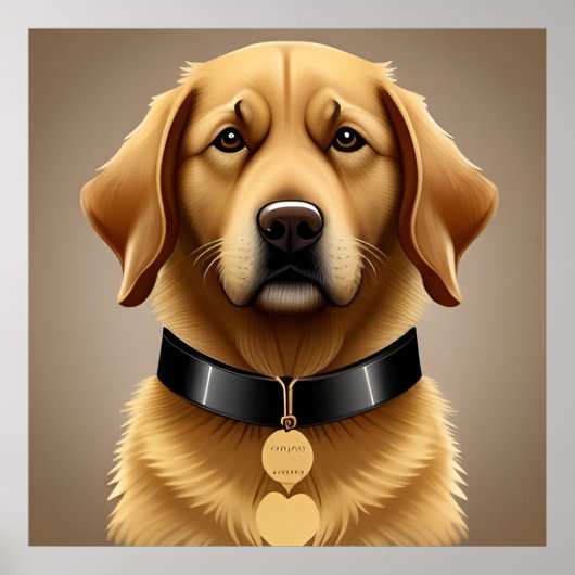 Goud Retriever Portret  Poster (Voorkant)