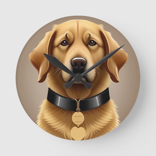 Goud Retriever Portret  Ronde Klok (Voorkant)