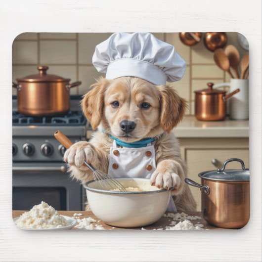 Goud Retriever Puppy Chef Muismat (Voorkant)