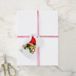 Goud Retriever Puppy Kerstmis Cadeaulabel