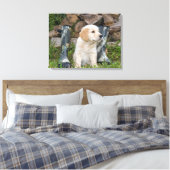 goud retriever puppy met laarzen canvas afdruk (Insitu (Slaapkamer))