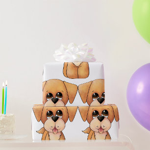 Goud Retriever Puppy Schattige Hond Cadeaupapier