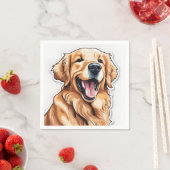Goud Retriever Schilderende Hond Servet (Insitu)