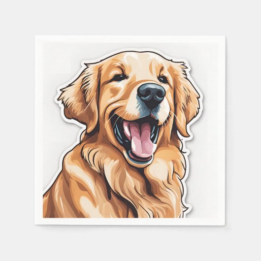 Goud Retriever Schilderende Hond Servet (Voorkant)