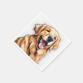 Goud Retriever Schilderende Hond Servet (Hoek)