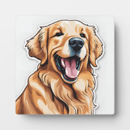 Goud Retriever Schilderij | Hond Huisdier Tafel Ku Fotoplaat