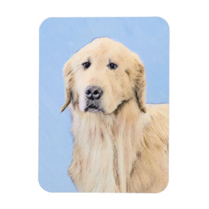 Goud Retriever Schilderij - Mooie Originele Honden Magneet