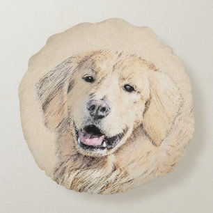 Goud Retriever Schilderij - Mooie Originele Honden Rond Kussen