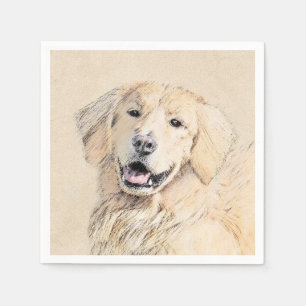 Goud Retriever Schilderij - Mooie Originele Honden Servetten