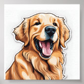 Goud Retriever Schilderij Poster (Voorkant)