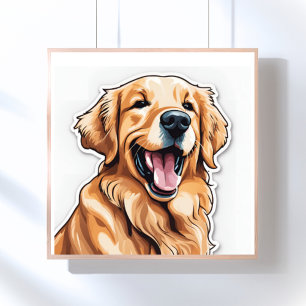 Goud Retriever Schilderij Poster
