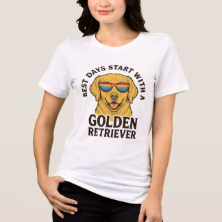 Goud Retriever-shirt met retro zonnebril hond A Tri-Blend Shirt