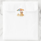 Goud Retriever Strand Hond Ronde Sticker (Tas)