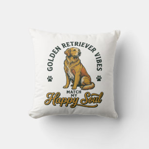 Goud Retriever T-shirt Vintage Gravure Hond Liefhe Kussen