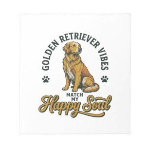 Goud Retriever T-shirt Vintage Gravure Hond Liefhe Notitieblok