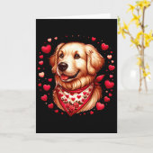 Goud Retriever Valentijnsharten Hond  Kaart (Gele Bloem)
