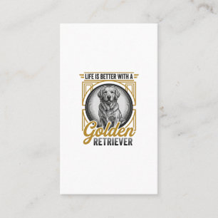 Goud Retriever Vintage Gravure Hond Liefhebber Shi Visitekaartje