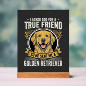 Goud Retriever Ware Vriend Hond Acryl Bord (Neutraal)