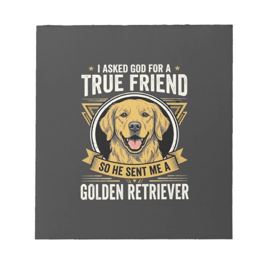 Goud Retriever Ware Vriend Hond Notitieblok (Voorkant)