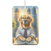 Goud Retriever Zakenman Luchtverfrisser (Voorkant)