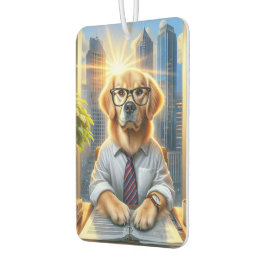 Goud Retriever Zakenman Luchtverfrisser