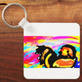 Goud Retriever zonsondergang  Sleutelhanger (Voorkant)